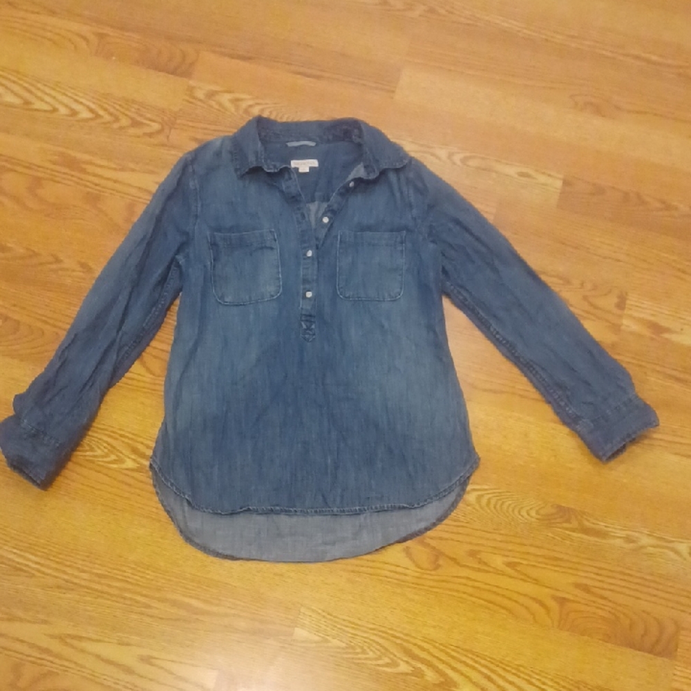 Merona Button Up Jean Shirt Size Medium